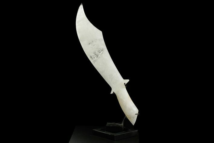 Polished Quartz Crystal Sword with Metal Stand #379928